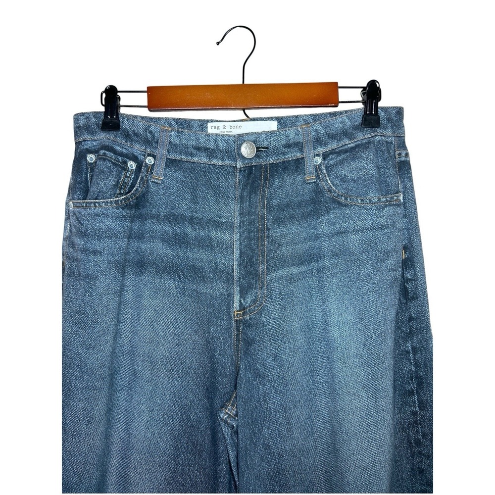 rag & bone Miramar Sofie Sz 28 Wide Leg Viral Photo Print French Terry Jeans - Picture 3 of 8